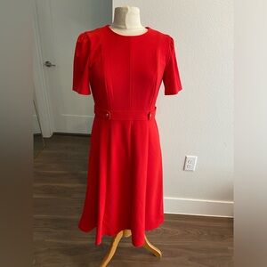 London Times Vibrant Red Midi Dress